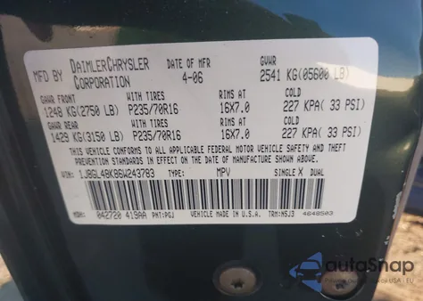 2006 Jeep Liberty Sport from USA, damaged, VIN 1J8GL48K86W243783